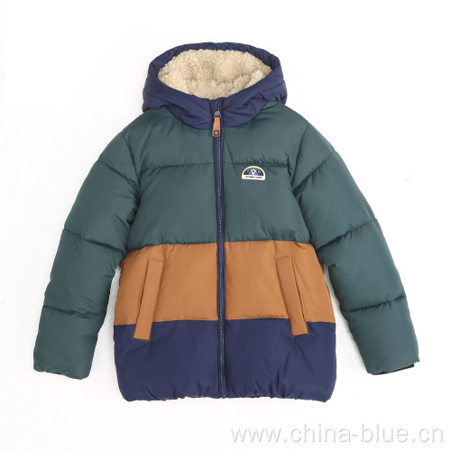 Hooded winter warm boys jacket